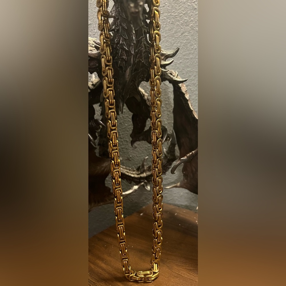 Gold plated 20” link chain necklace